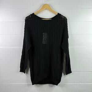 VERO MODA‎ Black Molly Starbuck 3/4 Sleeve Knit Sweater Size Medium
